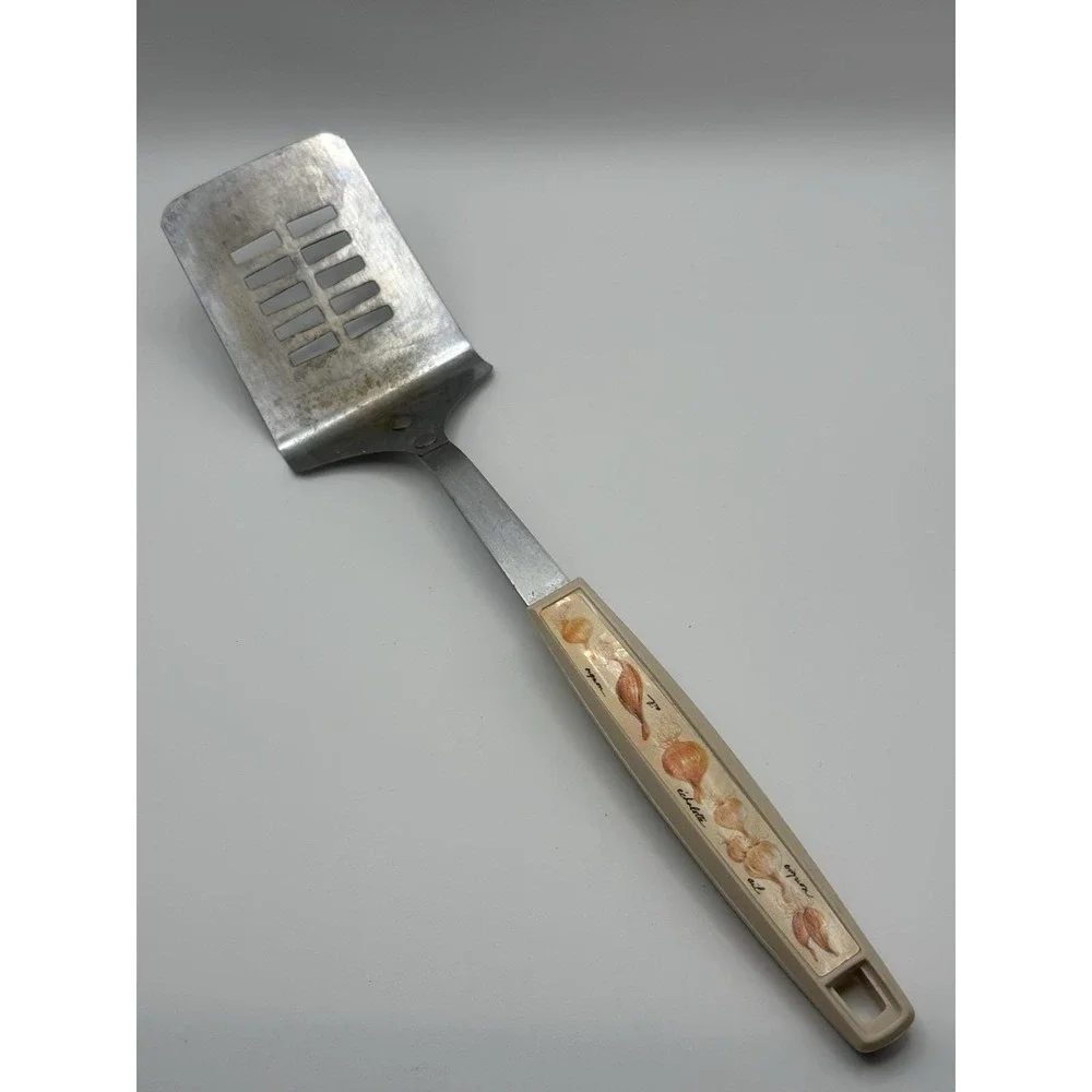 Vintage Ekco USA  Slotted Spatula Flipper Turner‎ Onion Handle Stainless